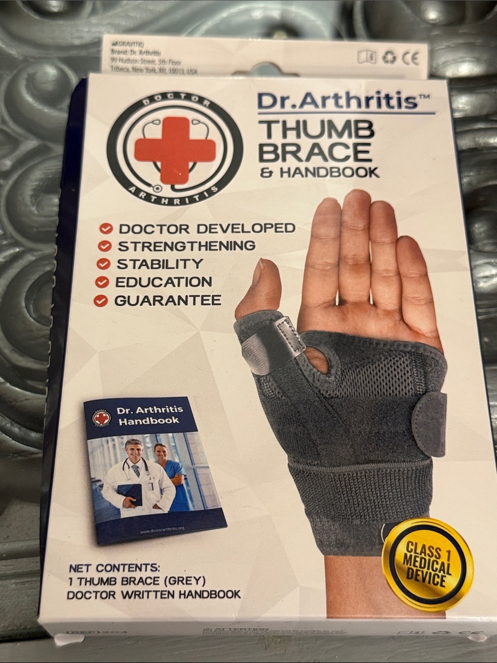 Dr. Arthritis Thumb Brace - Grey Support